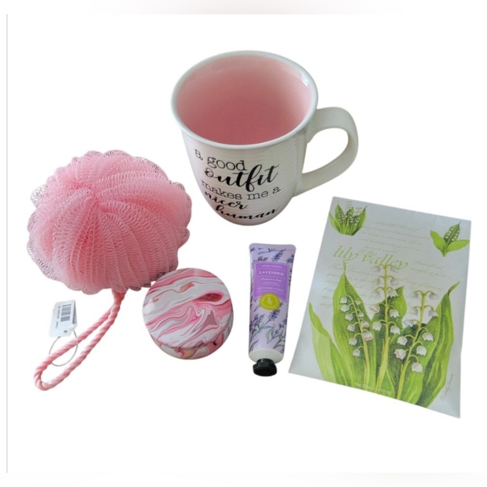 New!! 💗 Relaxation Bundle Fashion Mug with Candle, Puff, Lotion & Incense - Picture 2 of 7
